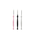 3pcs Whiteblack and pink Nail Brush Set  extra Fine Liner Brush for Nail