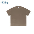 425g Men's 2026 Solid Pattern Boxy 100% Cotton Heavy Oversize Short-Sleeved T-Shirt for Men Summer Trendy Brand Short for Youth