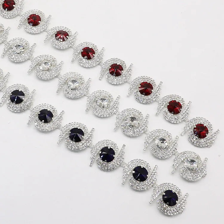 JFRC040 Wholesale Crystal Rhinestone Chain Trimming Bridal Sash Rhinestone Trim Applique Wedding Belt Garment Accessories
