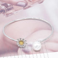 B195 10-12mm 925 Sterling Silver Gold Plated Wholesale Freshwater Pearl Charm Bracelet Mounting Fancy Jewelry for Women