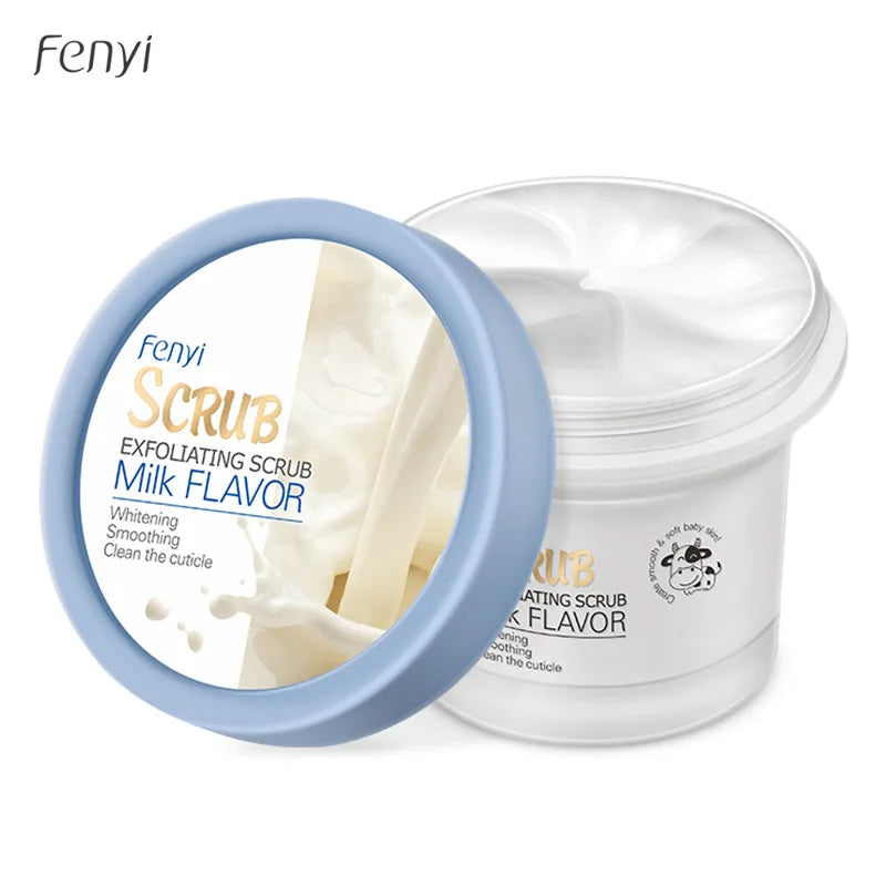 Fenyi Milk Body Scrub Soften Keratin Fine Pores Smooth Moisturizing Body Exfoliating Scrub Gentle Exfoliation Skin Care Body