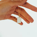 Simple Minimalist 316L Stainless Steel 18mm*12mm Rectangle Pendant Necklace