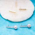 E010902 S925 Pearl Earring 925 Sterling Silver DIY 7-8mm Natural Freshwater Pearl Stud Earring for Women