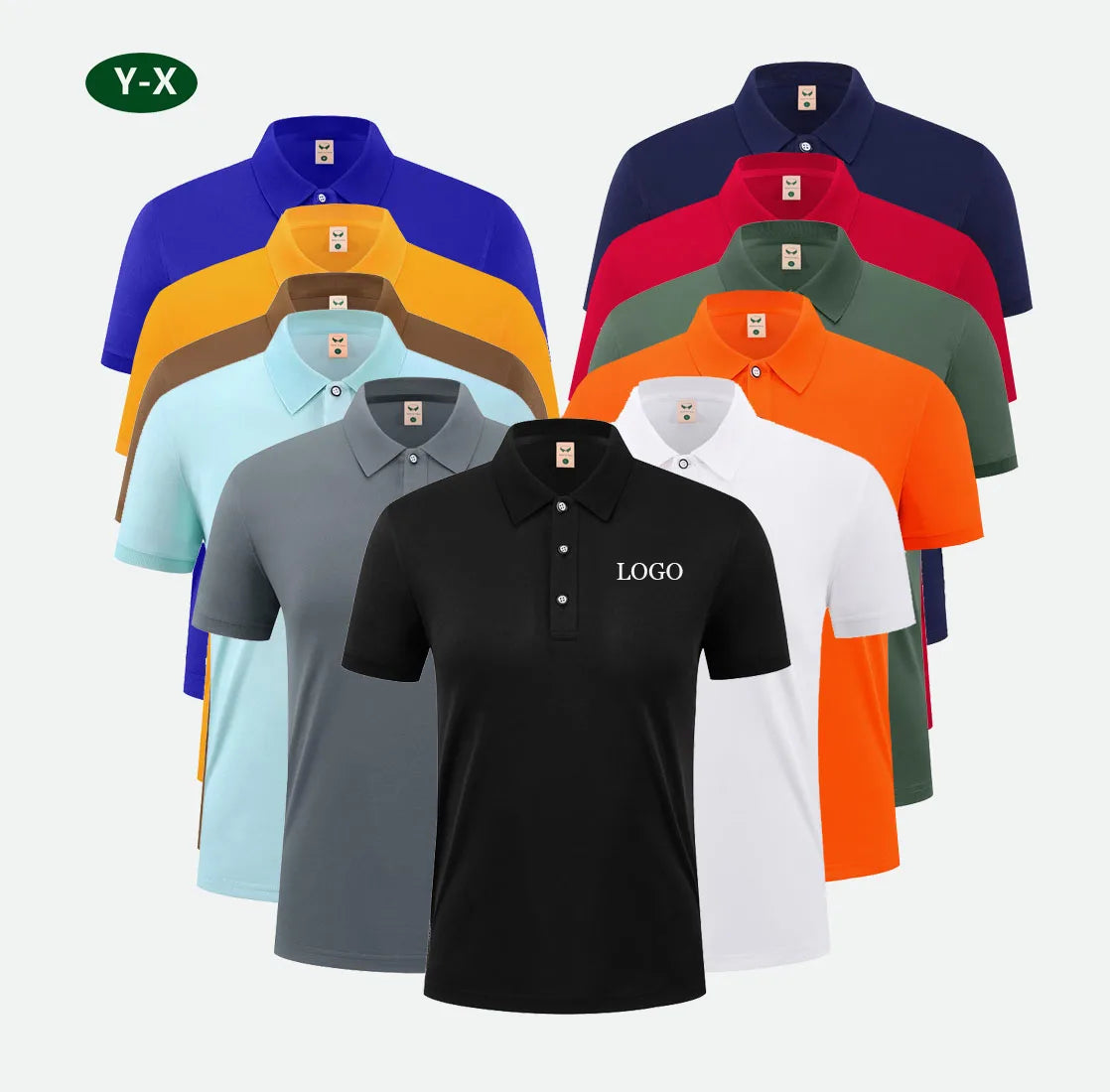 Y-X Wholesale of European and American New High-quality Top Panels Men's Polo Shirt Plus Size Men's Sports T-shirts