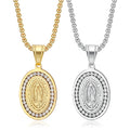 Hip Hop Style Retro Pendant Titanium Steel 18k Gold Plated AAA Stone Necklace