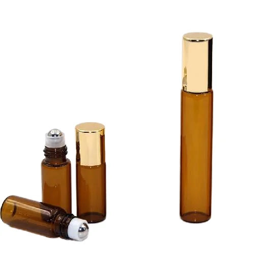 5 ml 10 ml Amber Frosted Essential Oil Perfume Glass Roller Bottle for Essential Oil