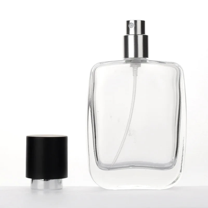 30ml / 50ml / 100ml Round Glass Empty Perfume Bottle Black Cap Cylinder Bottle Perfume