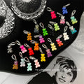 Handmade 925 Sterling Silver Gummy Bear Pendant Necklace Colorful Jelly Bear Charm Gift for Two