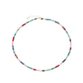 Bohemian Ethnic Style Natural Stone Beads Necklace Colorful Seed Bead Necklace Minimalist Beaded Choker for Women Beach Style