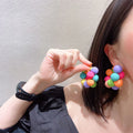 Wholesale 925 Silver Needle New Exaggerated Handmade Statement Colorful Ball Fashion Jewelry Earrings
