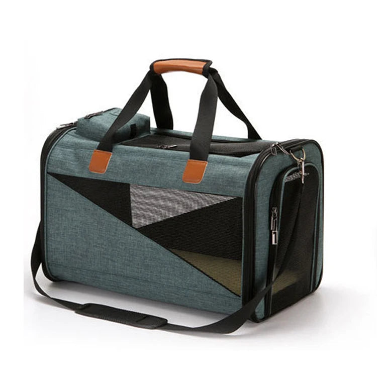 Sanan Pet Cages Carriers Houses Airline Approved Leather Cloth Material Portable Dog Cat Cages with Water Proof Function