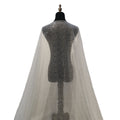 Luxury Crystal Beaded Tulle Lace Fabric for Wedding Dress Handmade Full Beaded Pearls Fabric Lace for Bridal Material