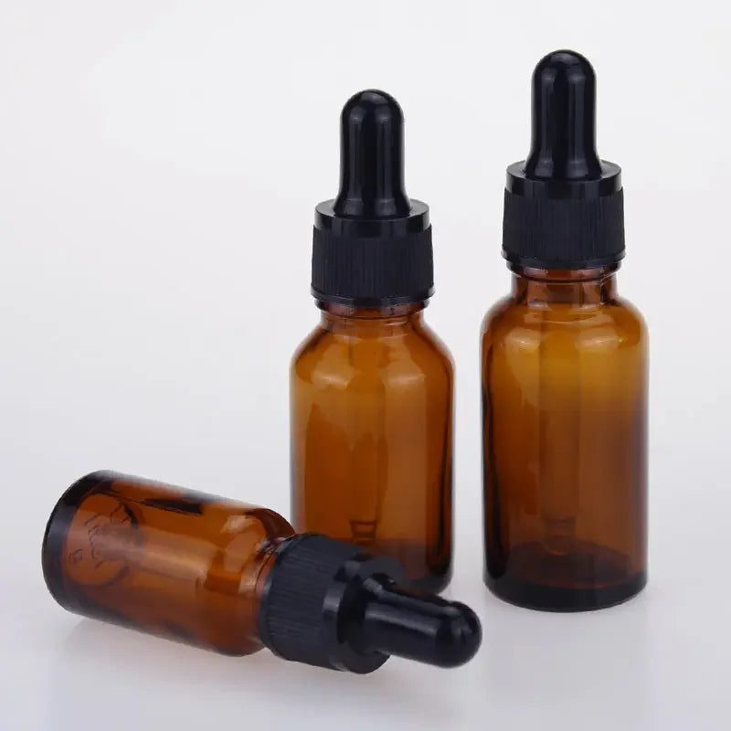 Empty 5ml 10ml 15ml 20ml 30ml 50ml 100ml Amber Glass Bottle Essential Oil Bottle With Dropper Wholesale