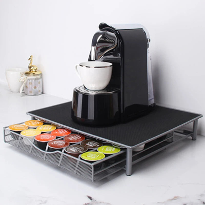 36pcs Dolce Gusto Metal Coffee Capsule Drawer Standing Type Storage Holder with Easy Installation