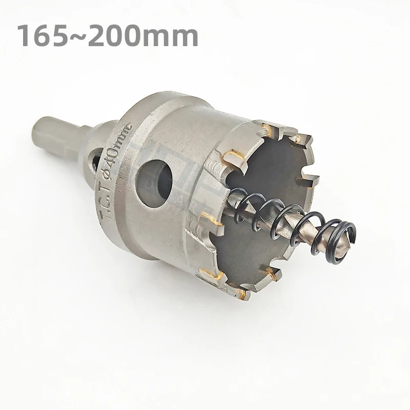 Tungsten Carbide Tooth Annular TCT Cutters 165mm to 200mm Core Drill Bits Stainless Steel Metal Hole Saw Milling Tools