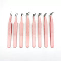 Private logo Wholesale Fiber Tip Lash Tweezers Custom Colors Easy to Pick 90 Degree Eyelash Extension Tweezers