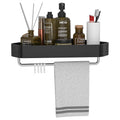 Aluminum Corner Shower Caddy No Drilling Bathroom Storage Rack with Hooks Triangle  Wall Mounted Bathroom Shelves