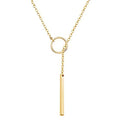 Fashion Jewelry Long Stick Necklace Circle Lariat Bar Pendant Necklace for Women