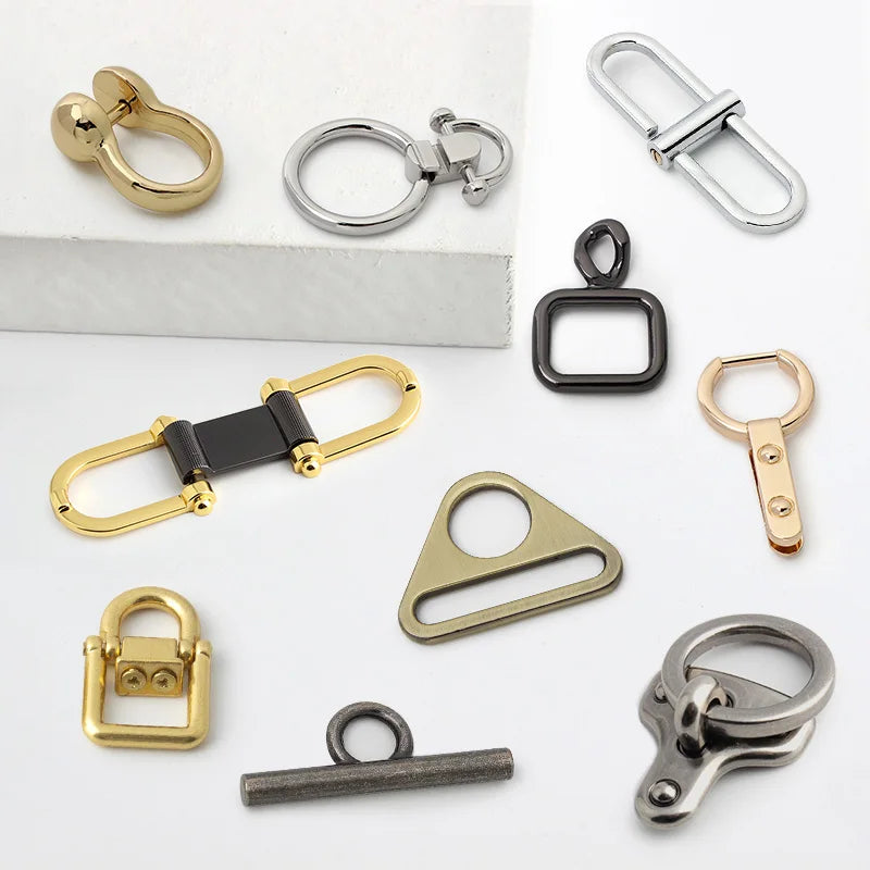 Nolvo Grommet Plus Detachable Zinc Alloy U Ring Purse Side Connectors Clasp Handbag Rivet Connector Strap Chain Connector