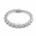 Ready to Ship Drop Shipping 4mm 5mm Silver Vvs Heart Cut Diamond Gra Moissanite Tennis Bracelet