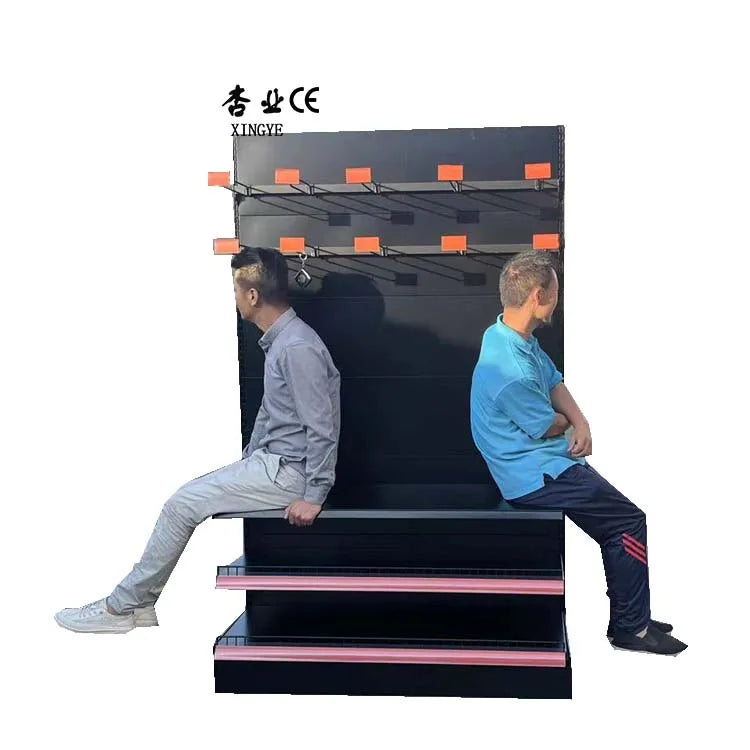 Factory Custom Size Heavy-Duty Supermarket Rack Display Shelves Black Convenience Store Retail Shelving Convenient Black Color