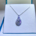 Silver 925 Original 3 Carat Brilliant Cut Diamond Test Past D Color Moissanite Blossom Pendant Necklace for Women Fine Jewelry