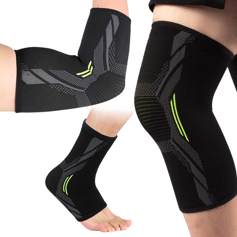 Breathable Knitted Compression Ankle Knee Elbow Sleeve Sprain Support for Sports