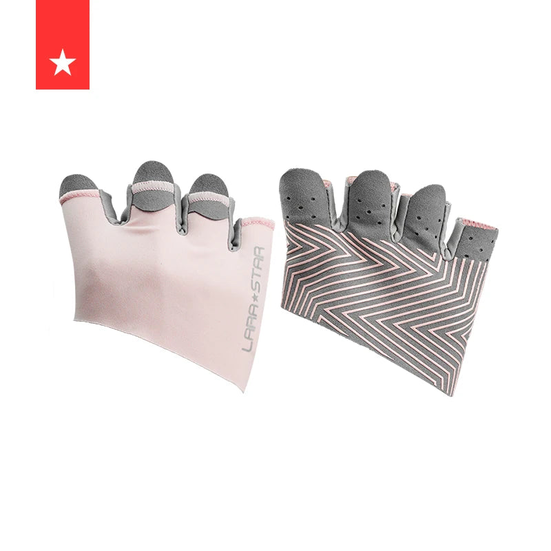 LS0727 Half-finger Gym Gloves for Fitness Workout Nylon Polyester Liquid Silicone Gloves Gloves for Exercise