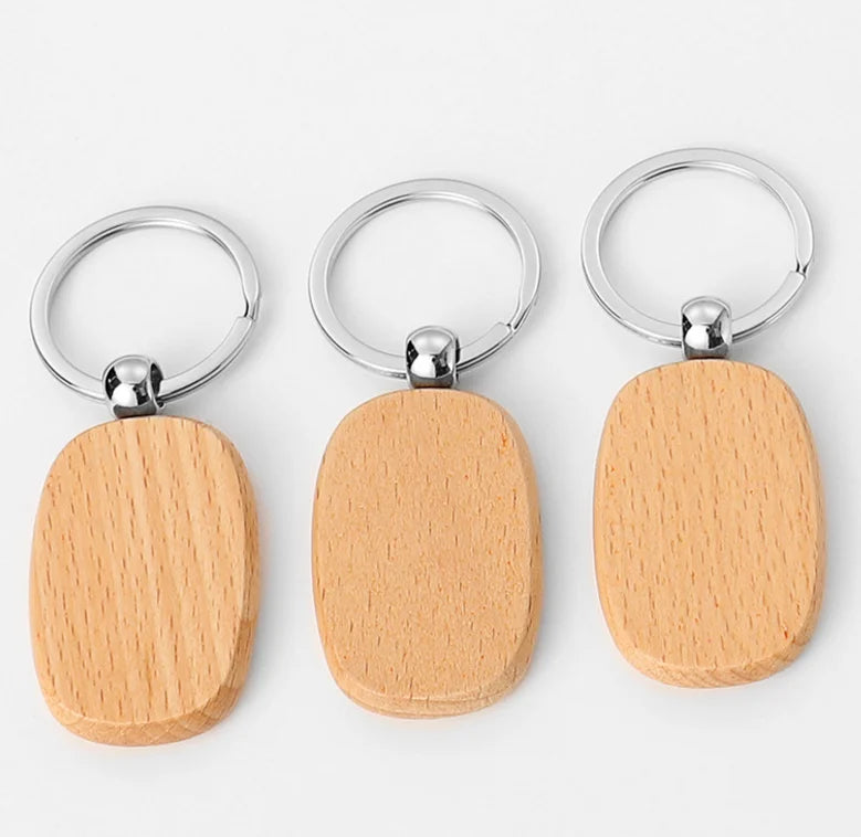 Custom Blank Key Chain Cheap Personalized Funny Cute Design Olive Wooden Laser Engraving Carving Couple love Wood Keychain