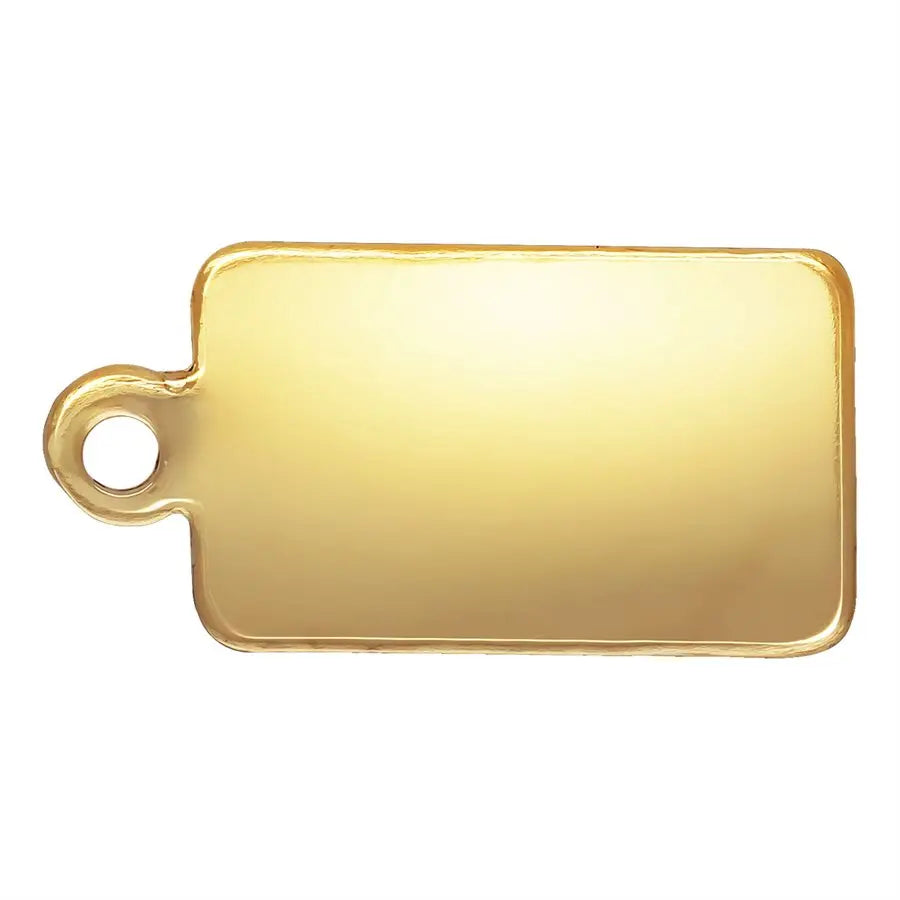 No Tarnish Rectangular Tags with Logo Custom Available 14K Gold Filled Material Charms for Women Bracelet Necklace Making