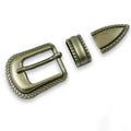 Factory Sale 25mm Belt & Accessories  Buckle Keeper with Tip 3 Piece Western Belt Buckle Set Conchos Leather Belt Buckle