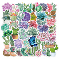 50Pcs Cactus Succulent Plant Fresh Sticker Flower Family Vinyl Decor Stickers