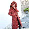 Winter Thick Warm Hooded Fur Collar Long Coat Fur Woman Jacket