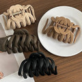 Simple Temperament Frosted Pumpkin Hair Claw Clips Coffee Color Medium Size Hair Shark Clip Women Ponytail Fixed Hair Grabber