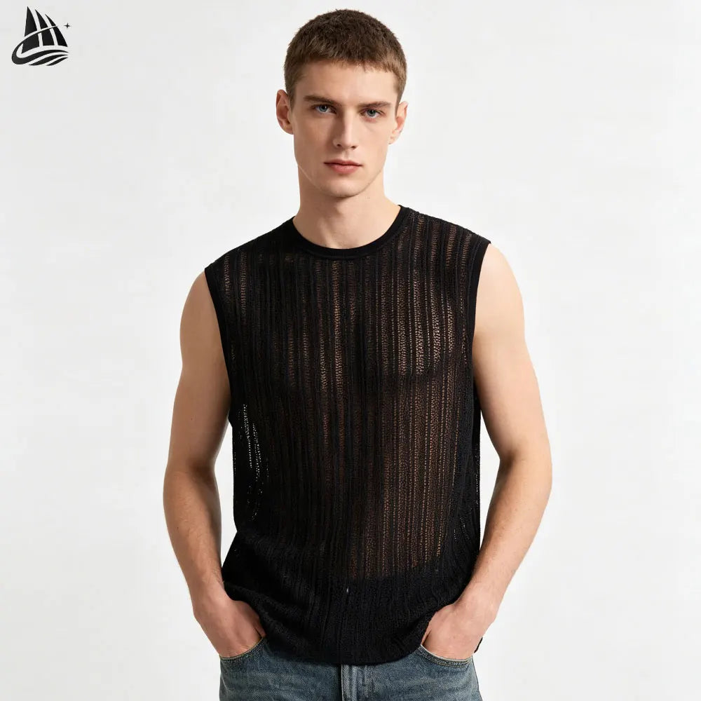 Custom Round Neck Breathable Mesh Sleeveless t Shirt for Men