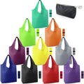 Reusable  Customized Nylon Easy to Carry Roll up With Elastic Strap Lightweight Foldable Shopping Tote Bag Can with logo