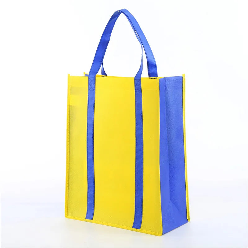 Custom Large Heavy-Duty Durable Non-Woven Shopping Bags Reinforced Handle Can Hold 40lbs Reusable Tote Print Logo for Shopping