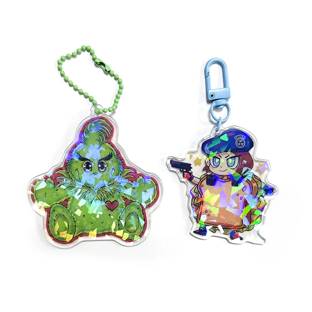 Eco-friendly Acrylic Charm Custom Epoxy Acrylic Keychain Holographic Anime Acrylic Charm