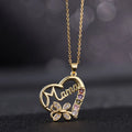 2023 New Mother's Day Necklace Heart Charm Color Zircon MAMA Necklace Jewelry Gift for Mother