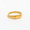 Fenny Stainless Steel Minimalist  Smooth Cambered Oval Ring No Fade Trendy for Women 18K Gold Plated Wholesale Jewelry