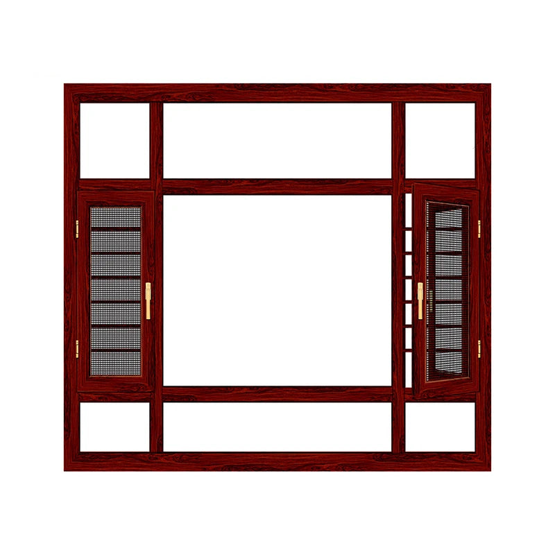 High Security Design Aluminum Casement Window Thermal Break Aluminum Glass Window with Burglar bar