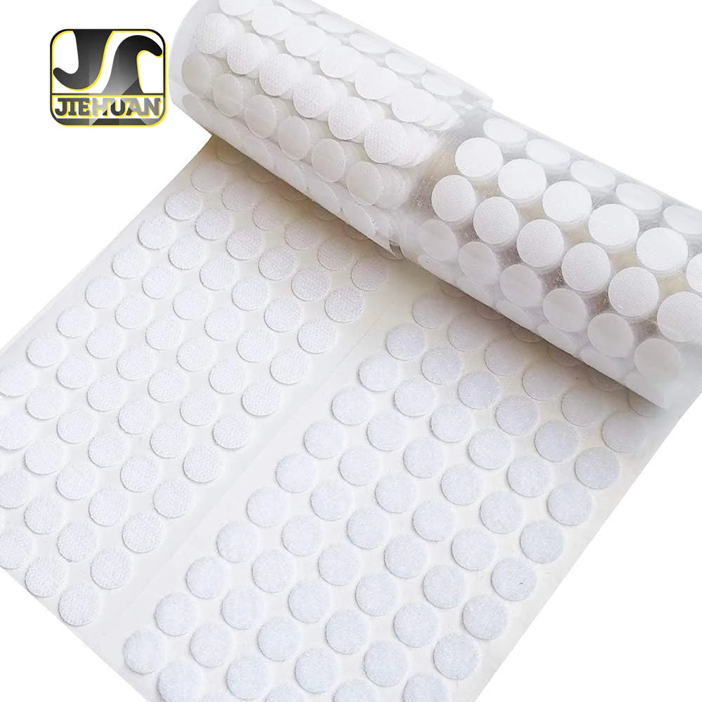 Clear Adhesive Hook Loop Dots 10-20mm Round Sticky Back Fastener Coins Transparent Dots for Office Education Machine Parts