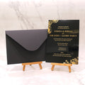 Black Acrylic Graduation Gift Engagement Birthday Anniversary Invitation Card Set Support Customization
