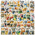 50Pcs Cute Animals Painting Graffiti Stickers for Kids Book Bottle Decor Children Educational Learning Sticker