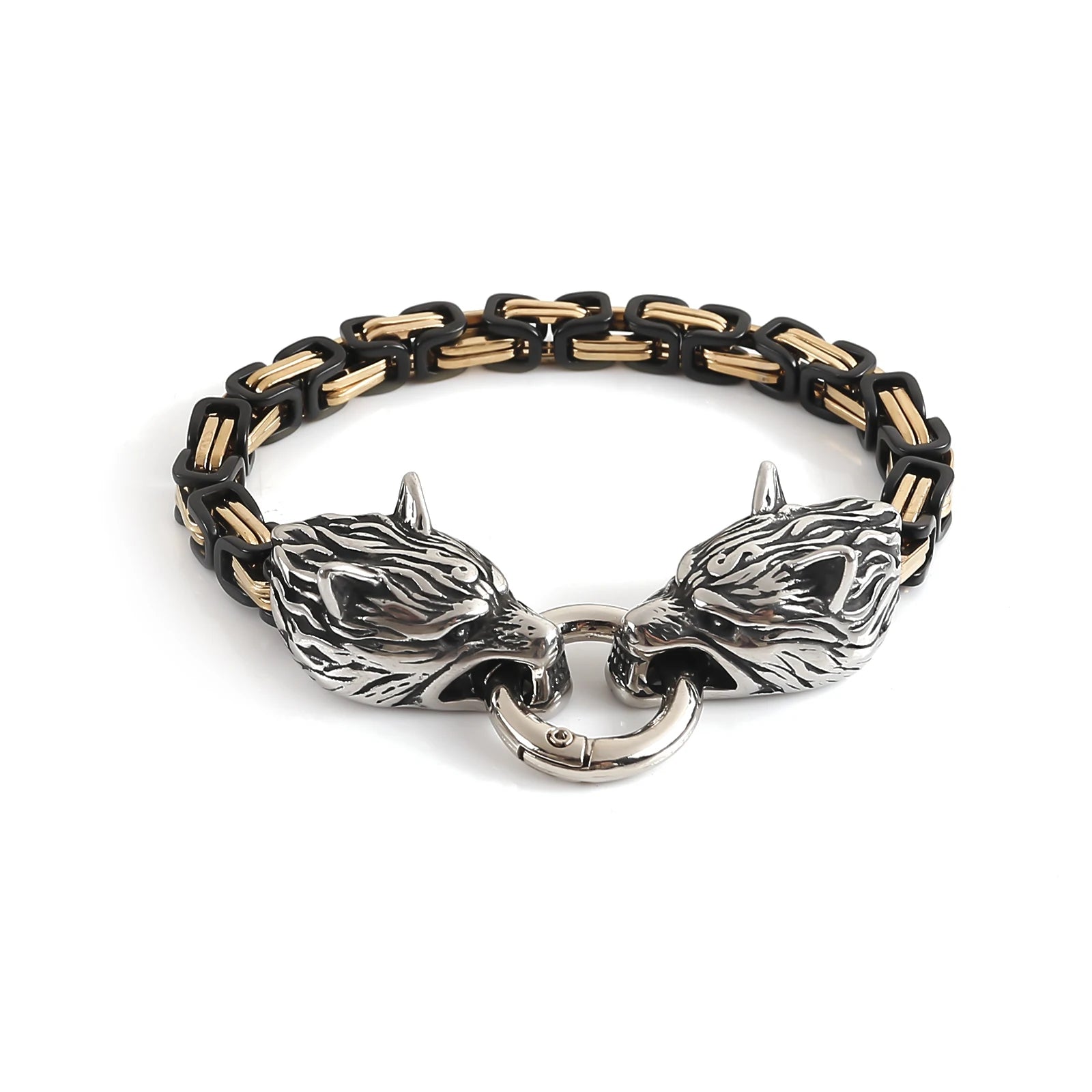 Viking Jewelry Stainless Steel King Chain Men Viking Wolf Bracelet