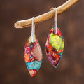 Vintage Aretes Artesanales Natural Stone Earrings Geometry Leaf Colored Emperor Stone Earrings for Women
