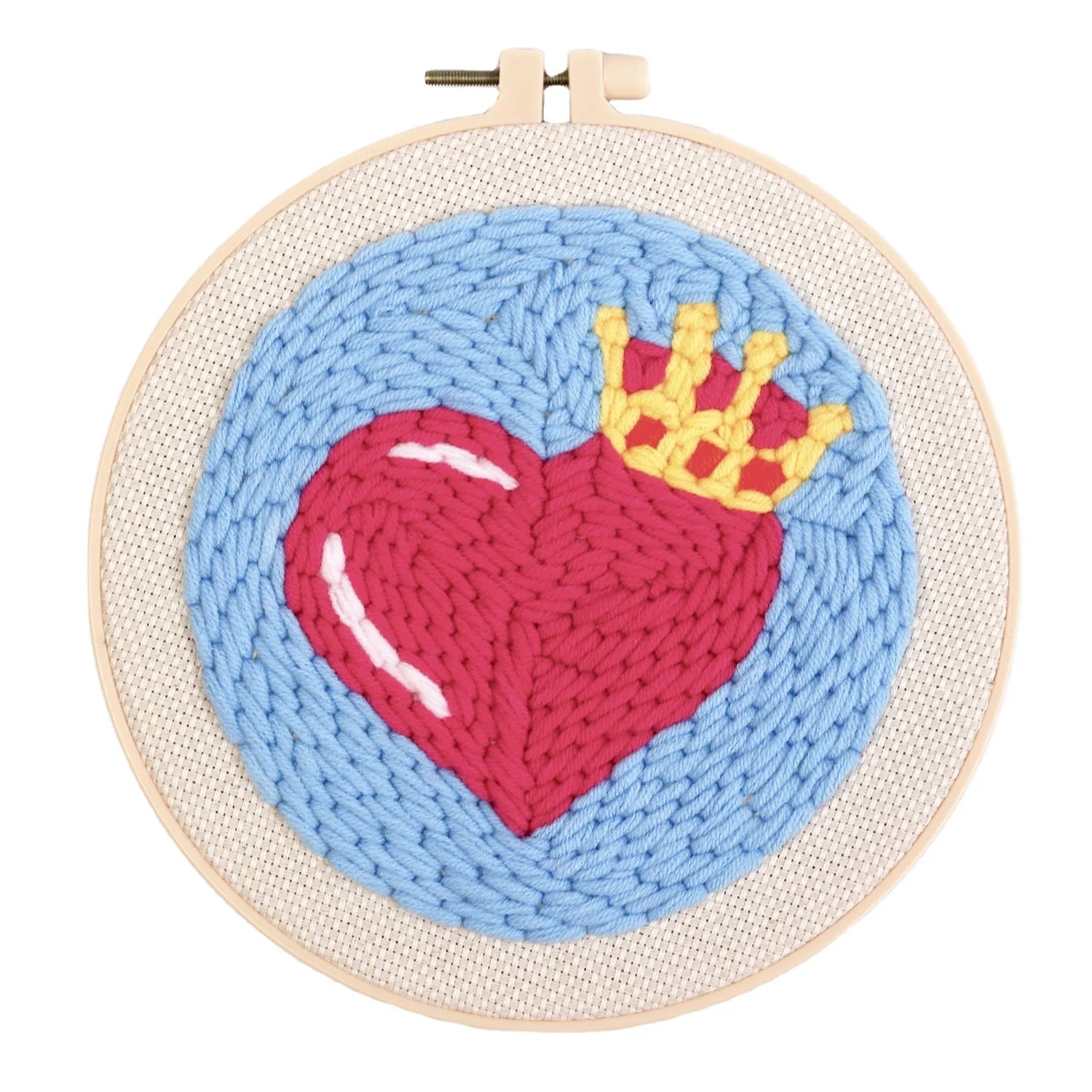 2026 Cross Stitch DIY Embroidery Set Handmade Cotton Customized Heart Crown Pattern Needle Punch Kit Home Decoration
