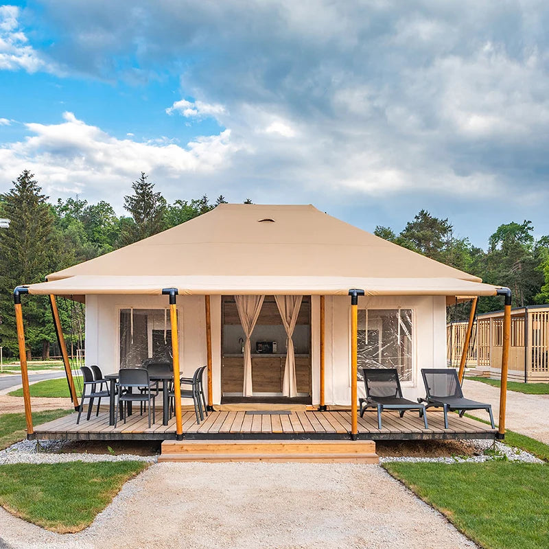 Steel and Wood Frame Luxury Safari Glamping Tents