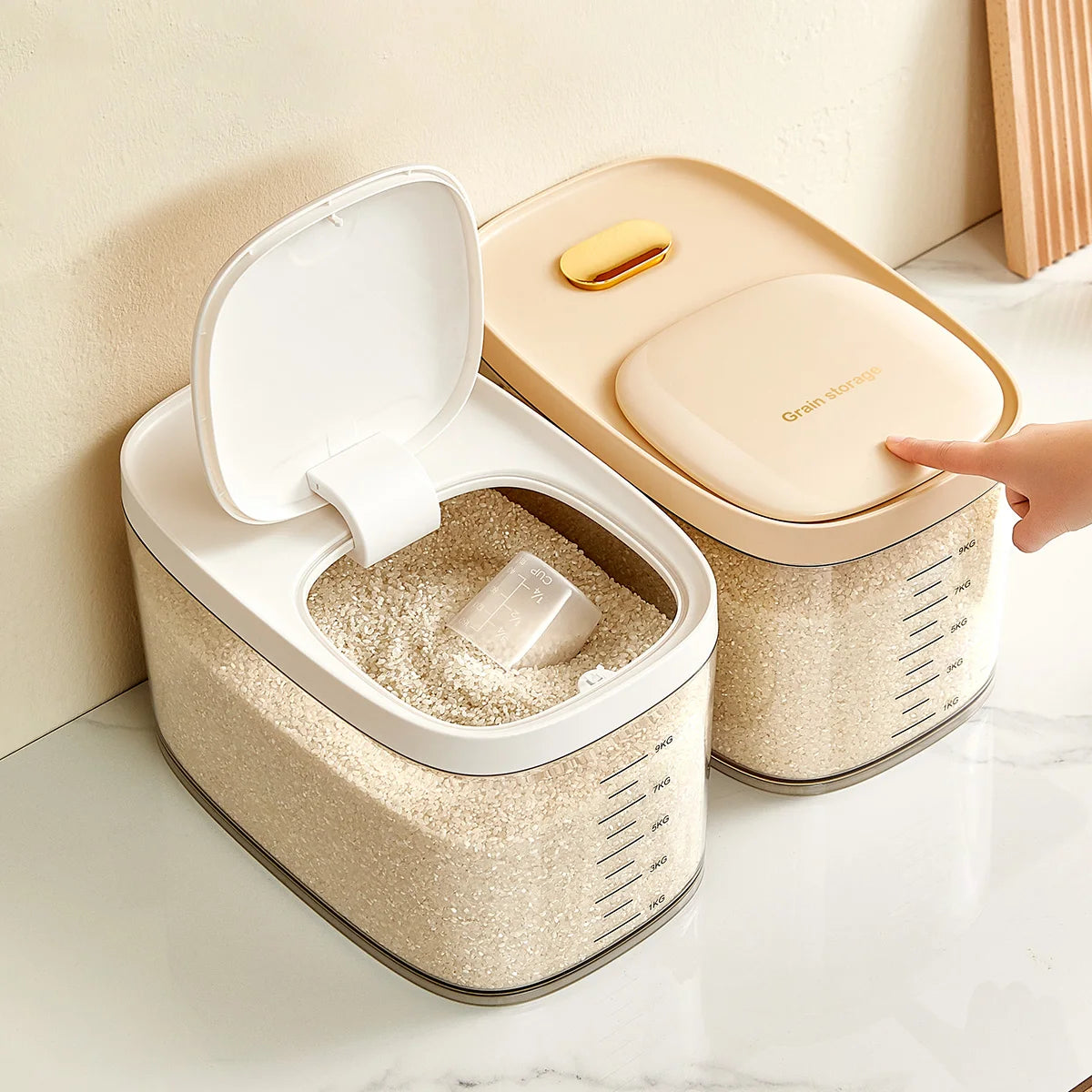 5kg 9kg Rice Dispenser Kitchen Moisture-Proof Food Dispenser Cereal Storage Box Rice Container Dispenser