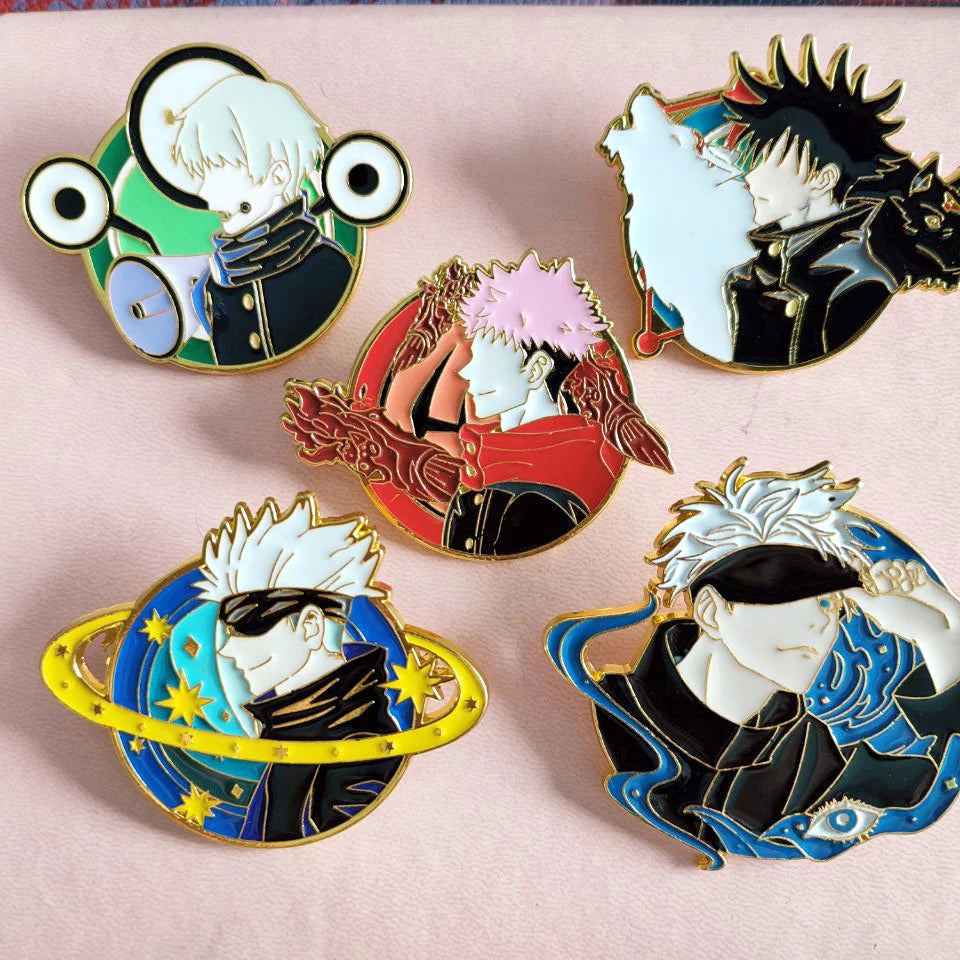 Jujutsu Kaisen Keychain Comic Enamel Badge Cool Handsome Gojo Satoru Metal Brooch